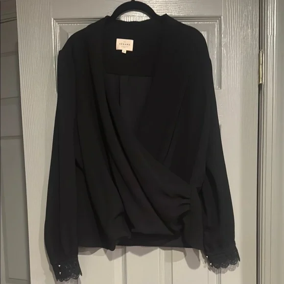 Sezane Black Blouse Elegant Top - Picture 1 of 3